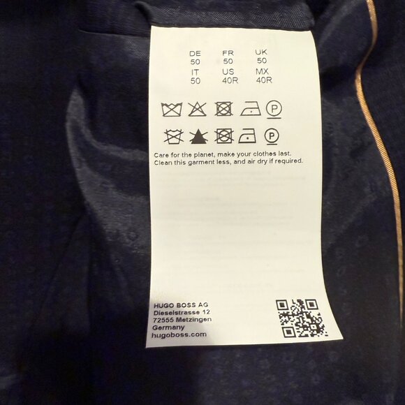 Hugo Boss Blue Checked Suit Jacket Slim Size 40R NWOT - Picture 7 of 9